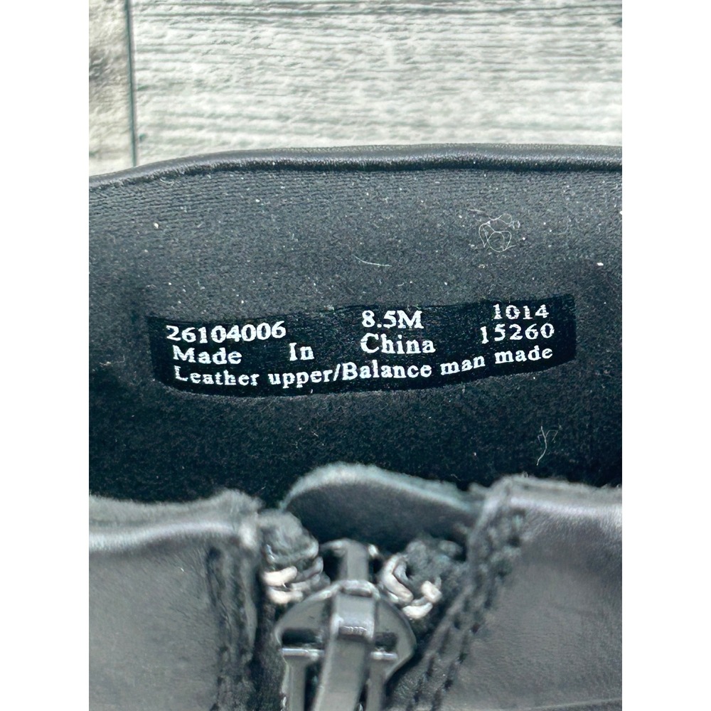 Clarks Collection Black Leather Pleated‎ Ankle Boots Women Sz 8.5M Block Heel - Picture 7 of 13